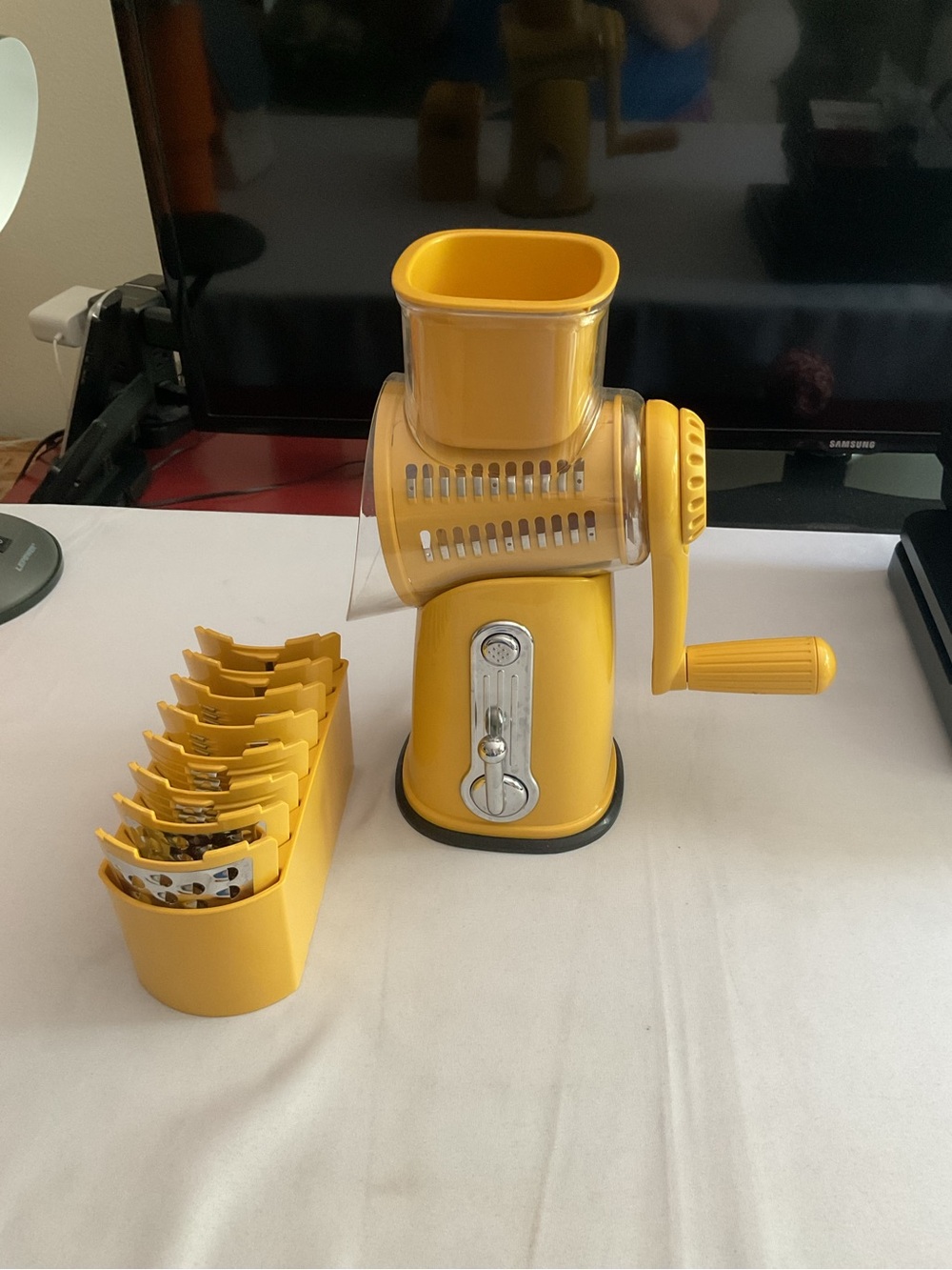 Manual Rotary Cheese & Veggie Grater - Yellow